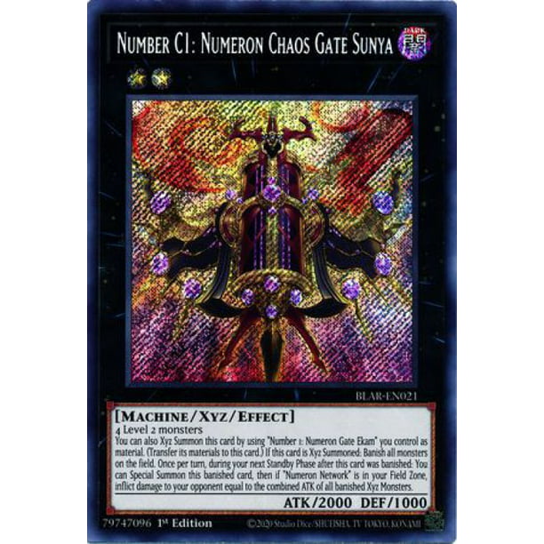 Numeron Chaos Gate Sunya BLAR-EN021 Secret Rare 1st Edition Yugioh Number C1